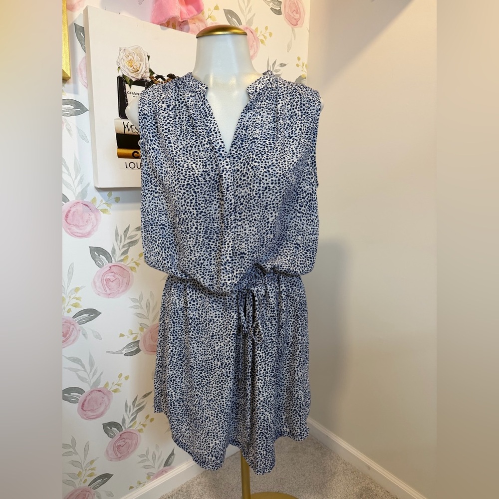 Blue/White Leopard Mini Dress